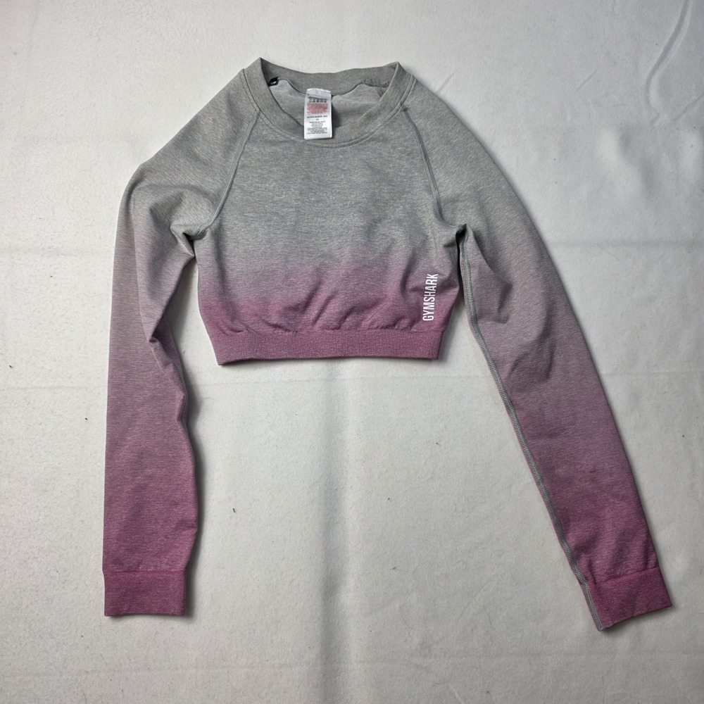 Gymshark women's shirt Adapt Ombre Seamless Long Sleeve Crop Top Small